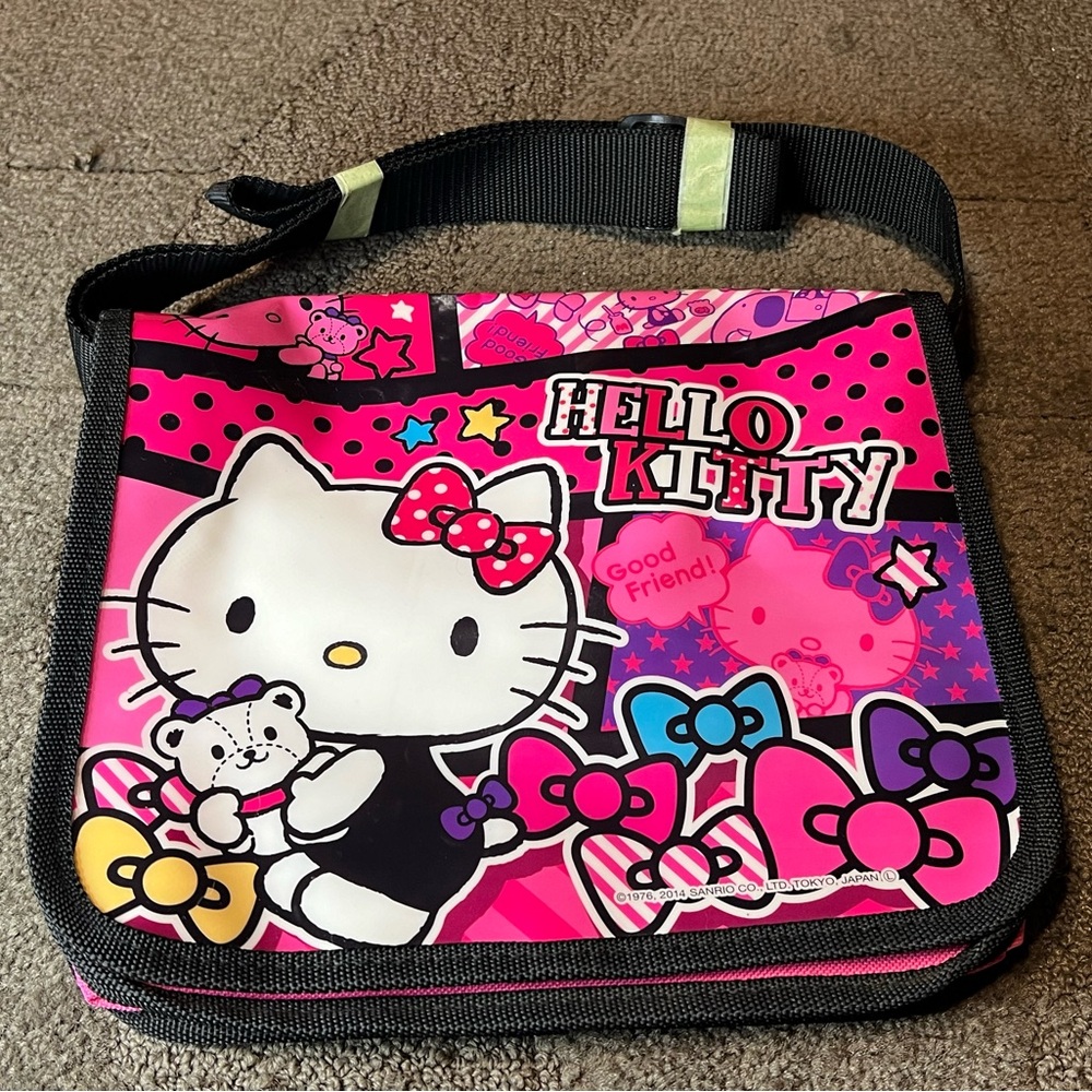 Hello Kitty Pink & Black Crossbody Bag Officially Licensed Sanrio Kawaii Japan